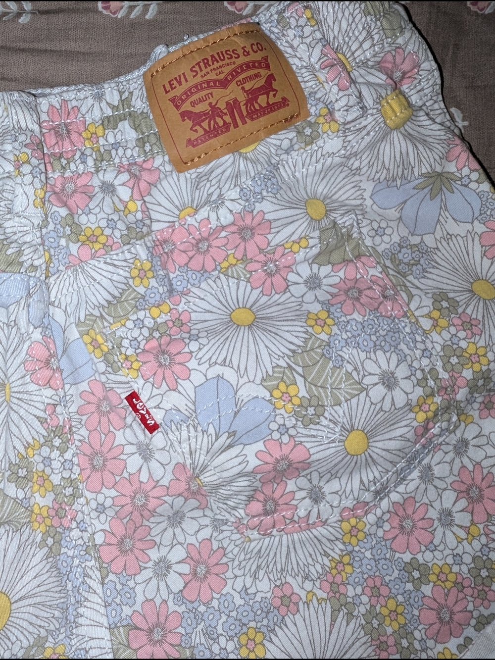 Levi's Girls Floral Shorts in Pink, Yellow, Blue, White